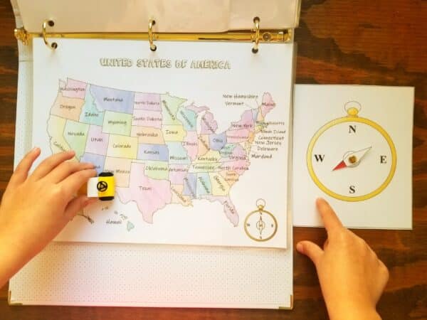 U.S.A. map and compass game