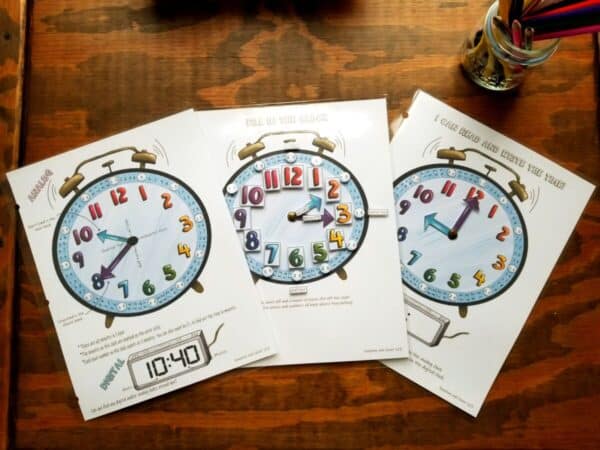 Clock time telling printable worksheets