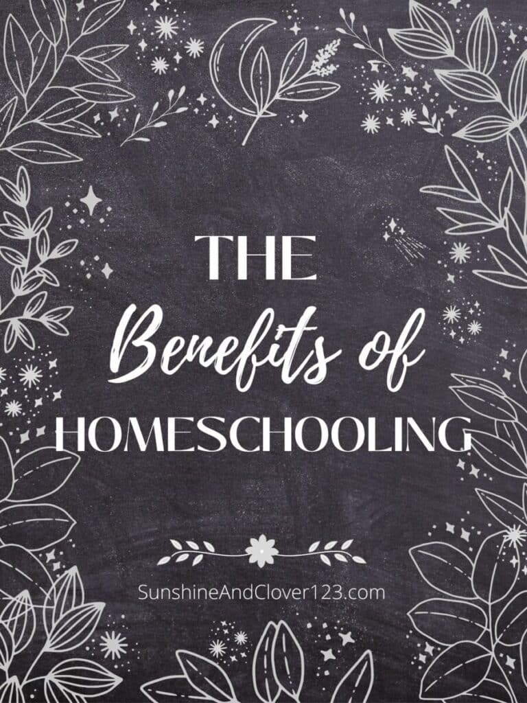 The benefits of homeschooling by Sunshine and Clover 123.