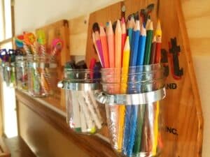 diy mason jar organizer for school supplies