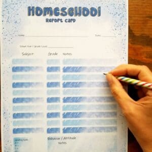 blue homeschool report card
