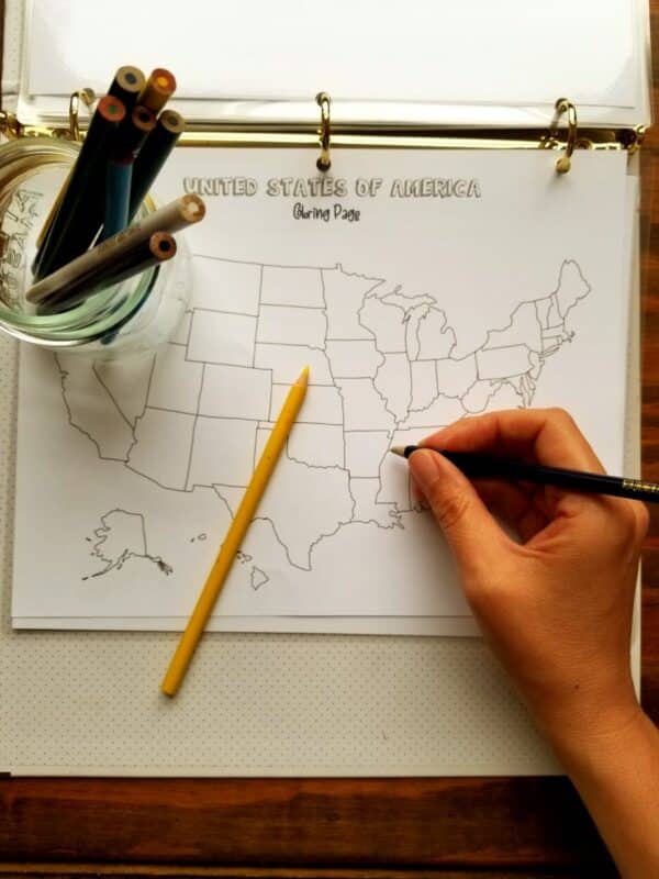 Coloring page of United States of America.