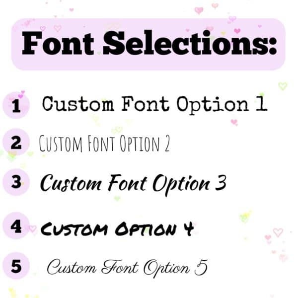 font seleccustom text range from print to marker to cursive styles.