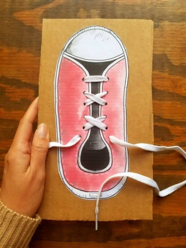 Teach your child how to tie their shoelaces with this kindergarten printable. Includes hand illustrated sneakers in a wide variety of colors.