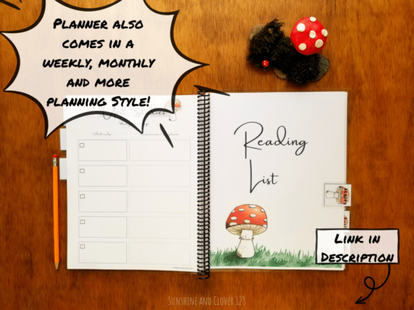 Homeschool planner is also abailable in a weekly, monthly and more style that is linked below.