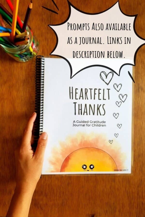 Gratitude journal prompts are also available as a journal with lined pages. Links in description below.