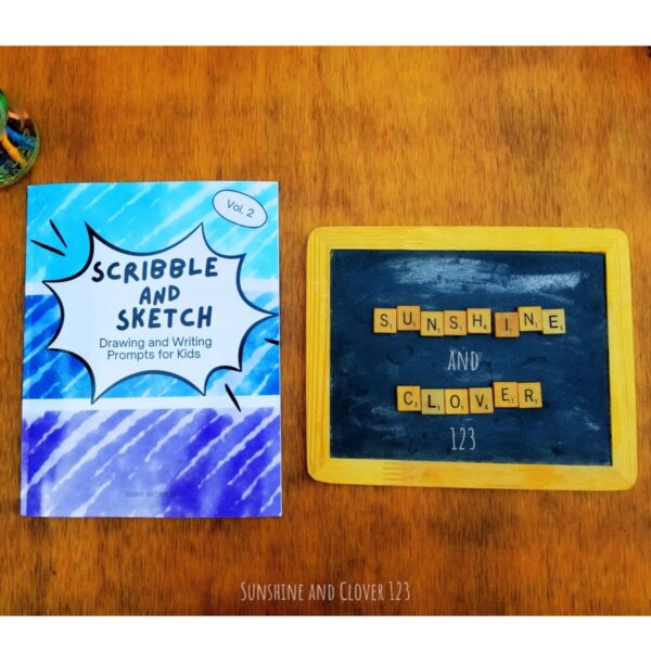 Scribble and Sketch drawing and writing prompts for kids by Sunshine and Clover 123.
