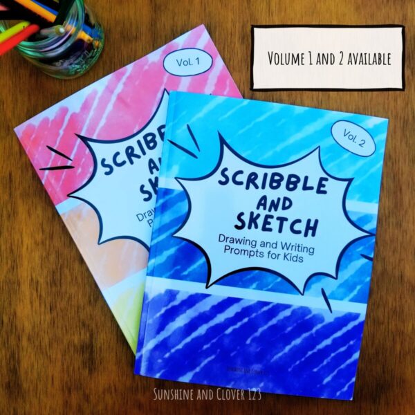 Volume 1 and volume 2 of the scribble and sketch write and draw journals are available.