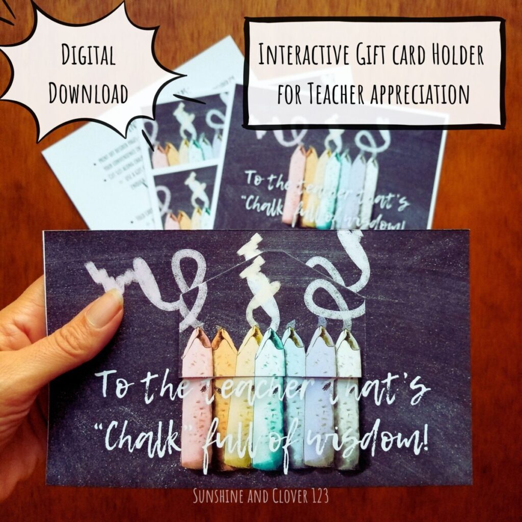 Printable Teacher Appreciation Card - Sunshine and Clover 123