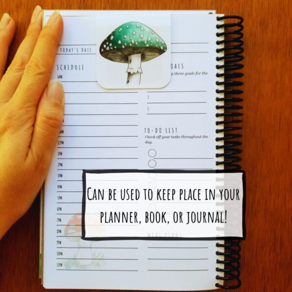 Magnetic bookmark can be used with planner, novel, or journal.