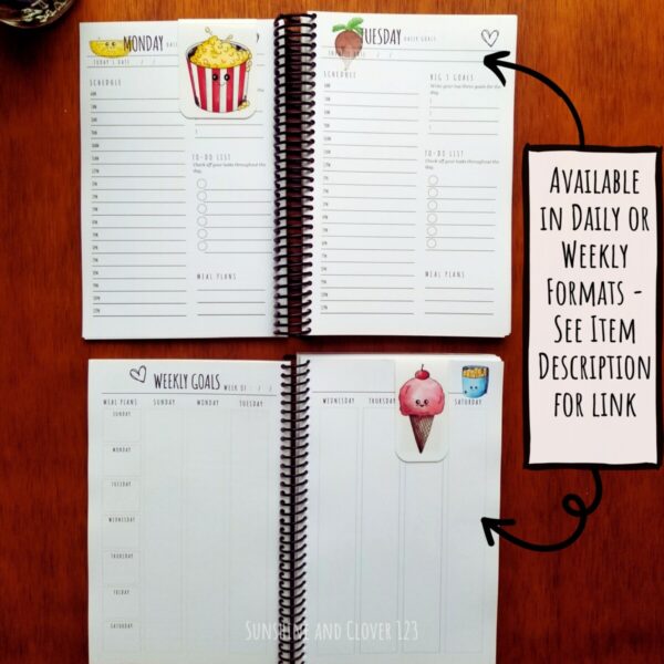 This planner is available in weekly and daily formats with a link provided in item description below.