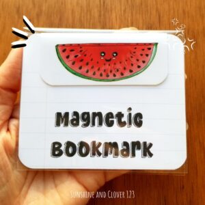 Magnetic bookmark with cute kawaii style watermelon.