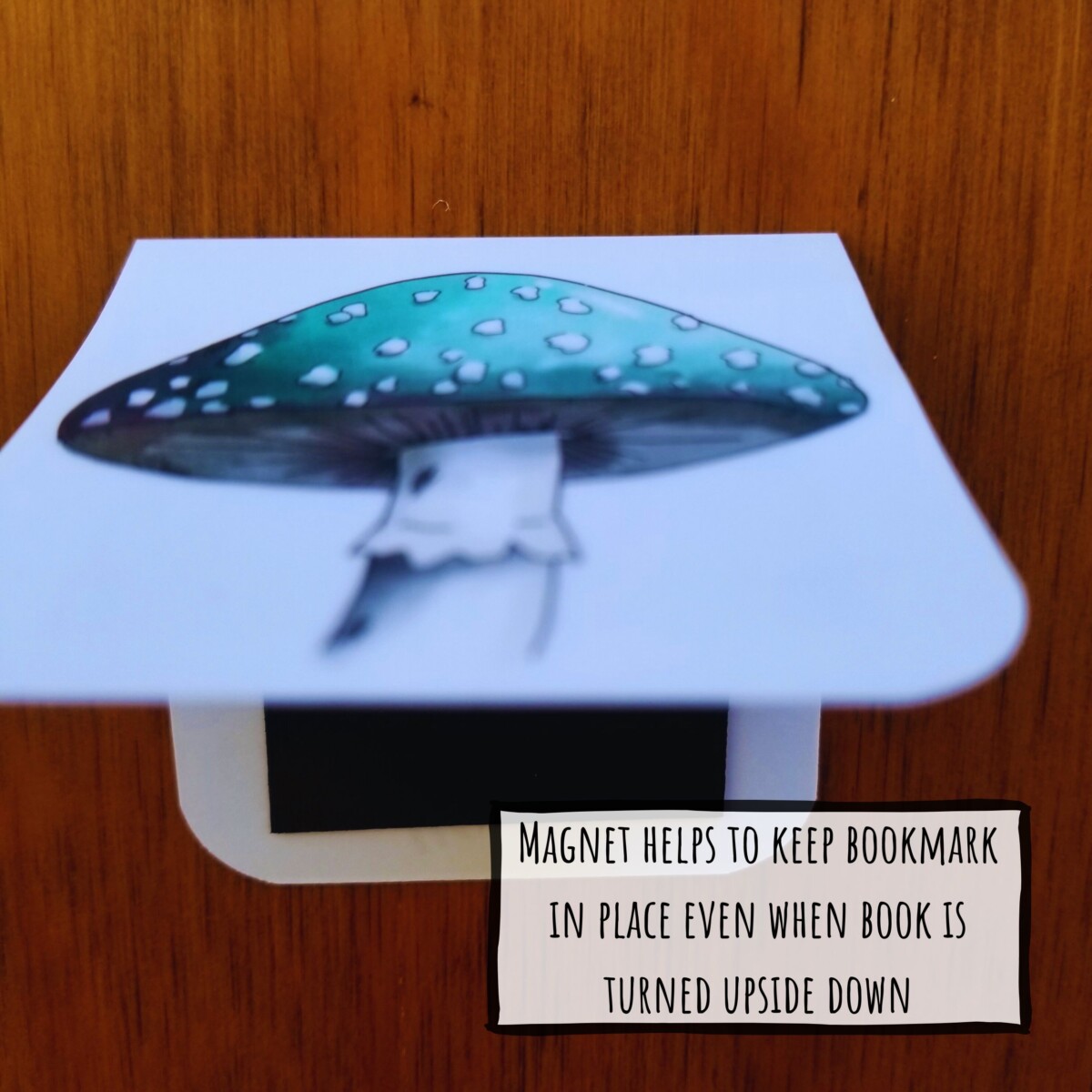 Magnetic Bookmark Green Mushroom