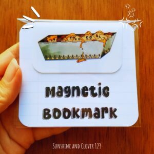 cute magnetic bookmark with hand illustrated kawaii nachos.